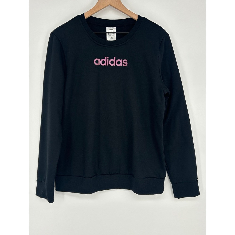 "NWT" Adidas Crewneck Sweatshirt In Black- Women's Size‎ Large- Activewear